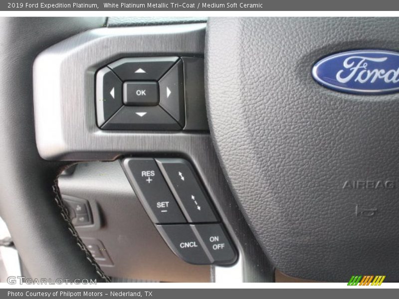 White Platinum Metallic Tri-Coat / Medium Soft Ceramic 2019 Ford Expedition Platinum