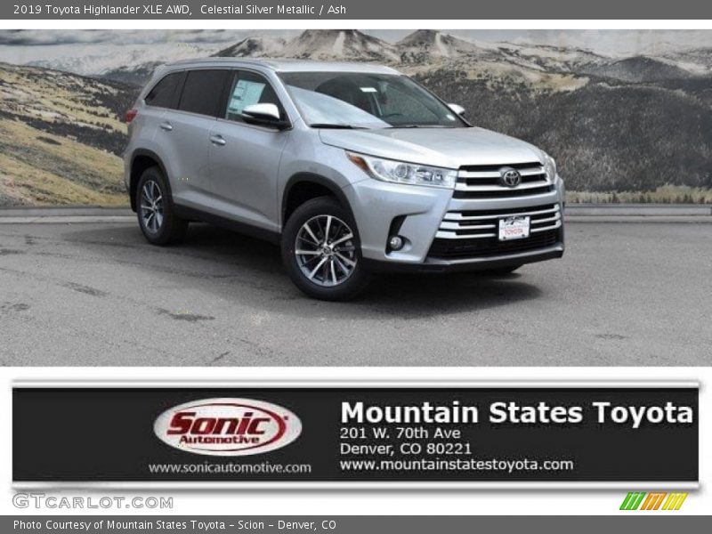 Celestial Silver Metallic / Ash 2019 Toyota Highlander XLE AWD