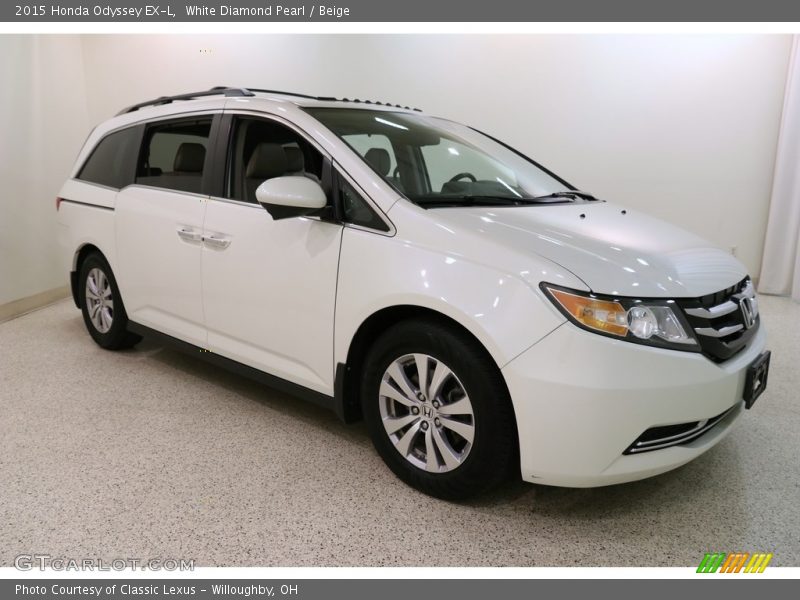 White Diamond Pearl / Beige 2015 Honda Odyssey EX-L
