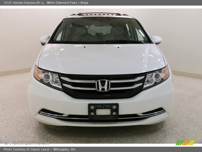 White Diamond Pearl / Beige 2015 Honda Odyssey EX-L