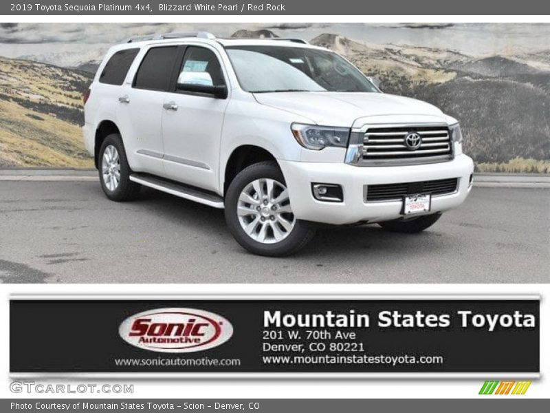 Blizzard White Pearl / Red Rock 2019 Toyota Sequoia Platinum 4x4