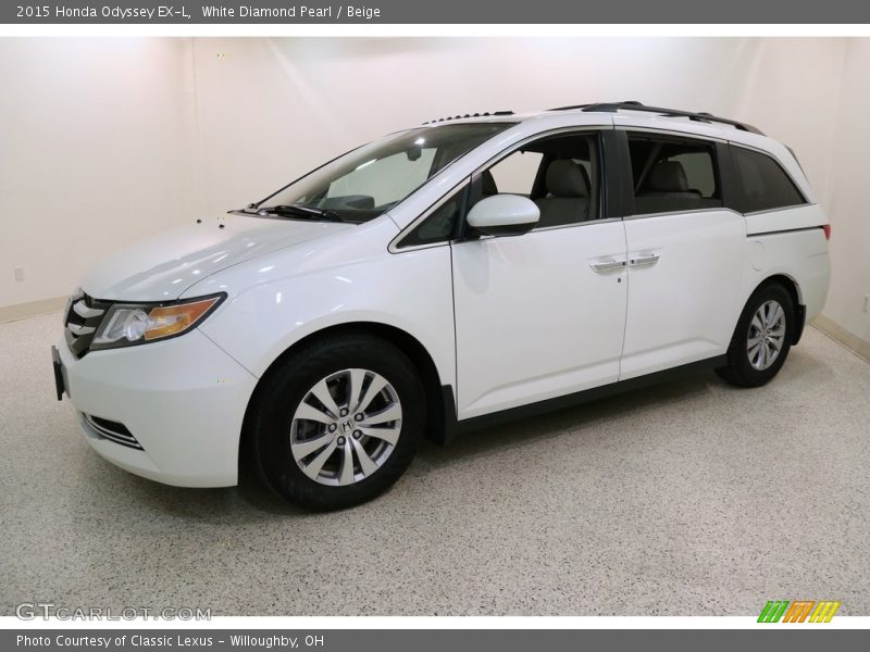 White Diamond Pearl / Beige 2015 Honda Odyssey EX-L