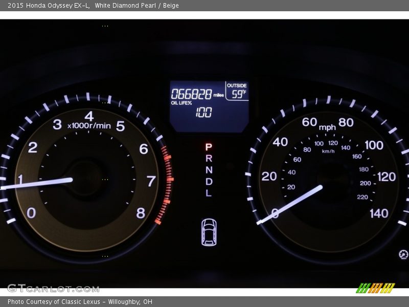 White Diamond Pearl / Beige 2015 Honda Odyssey EX-L