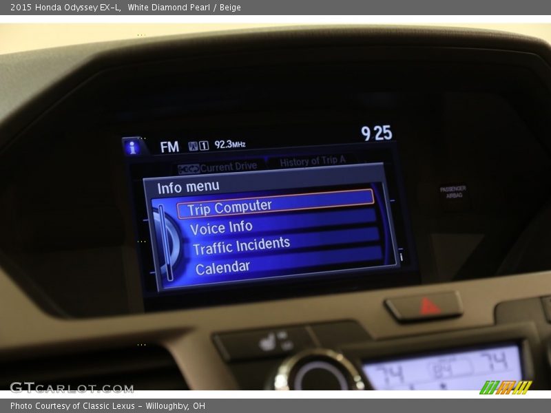 White Diamond Pearl / Beige 2015 Honda Odyssey EX-L