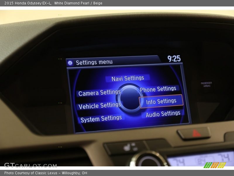 White Diamond Pearl / Beige 2015 Honda Odyssey EX-L
