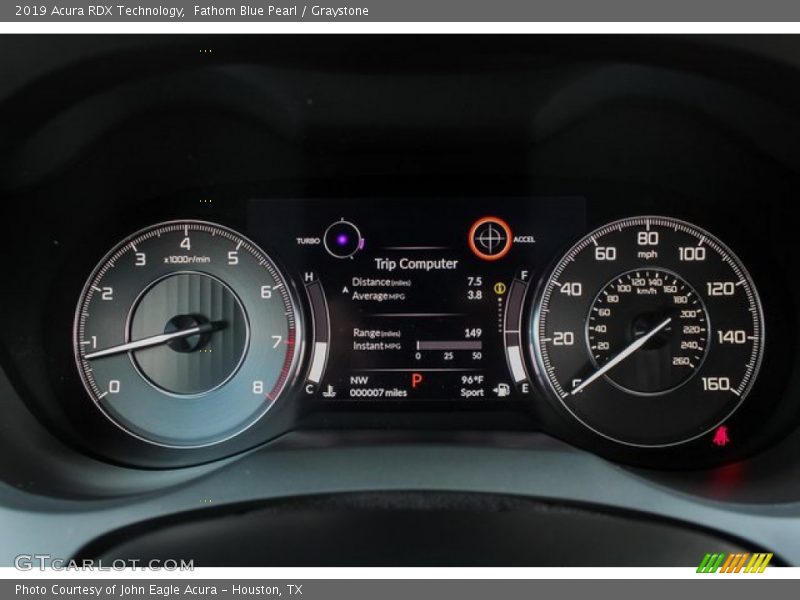 Fathom Blue Pearl / Graystone 2019 Acura RDX Technology