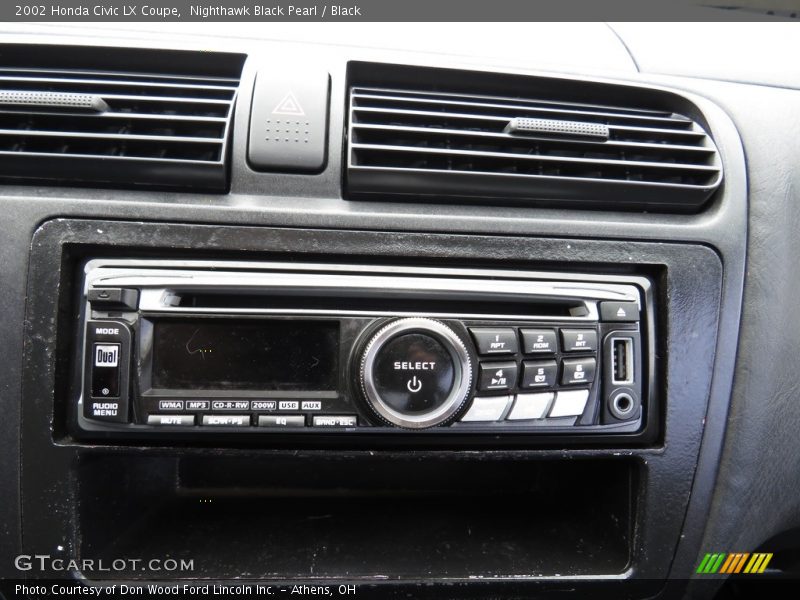 Nighthawk Black Pearl / Black 2002 Honda Civic LX Coupe