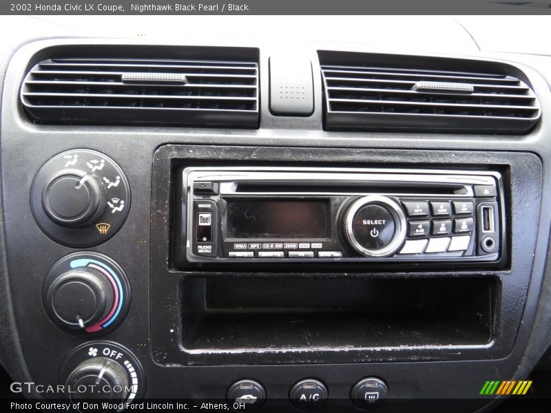 Nighthawk Black Pearl / Black 2002 Honda Civic LX Coupe