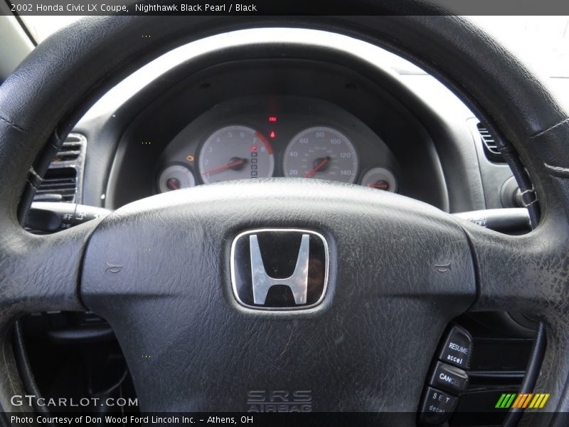 Nighthawk Black Pearl / Black 2002 Honda Civic LX Coupe
