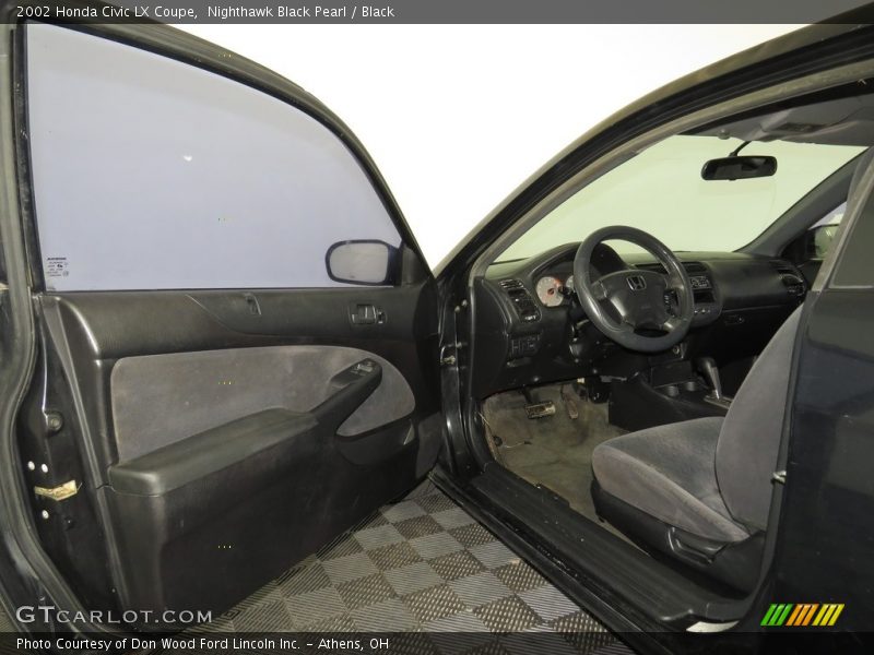 Nighthawk Black Pearl / Black 2002 Honda Civic LX Coupe