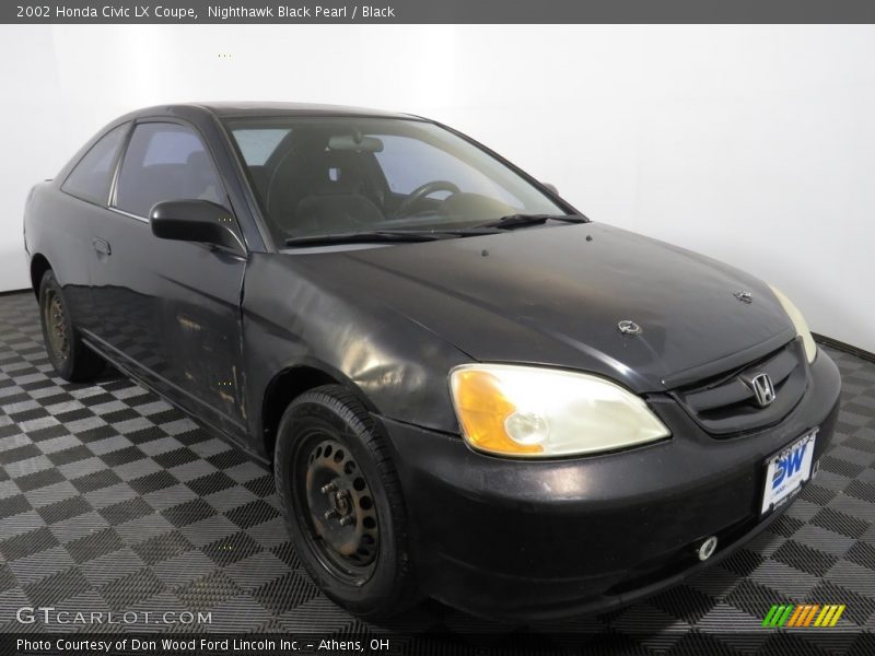 Nighthawk Black Pearl / Black 2002 Honda Civic LX Coupe