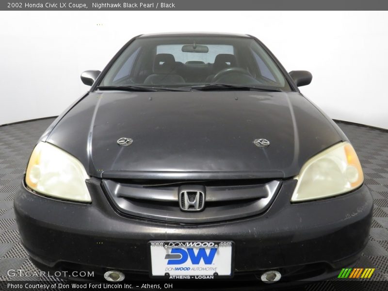 Nighthawk Black Pearl / Black 2002 Honda Civic LX Coupe