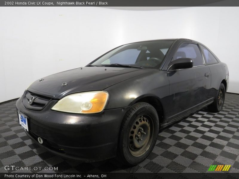 Nighthawk Black Pearl / Black 2002 Honda Civic LX Coupe