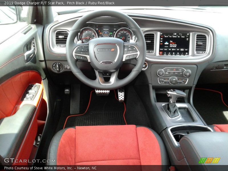 Pitch Black / Ruby Red/Black 2019 Dodge Charger R/T Scat Pack