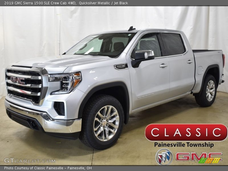 Quicksilver Metallic / Jet Black 2019 GMC Sierra 1500 SLE Crew Cab 4WD