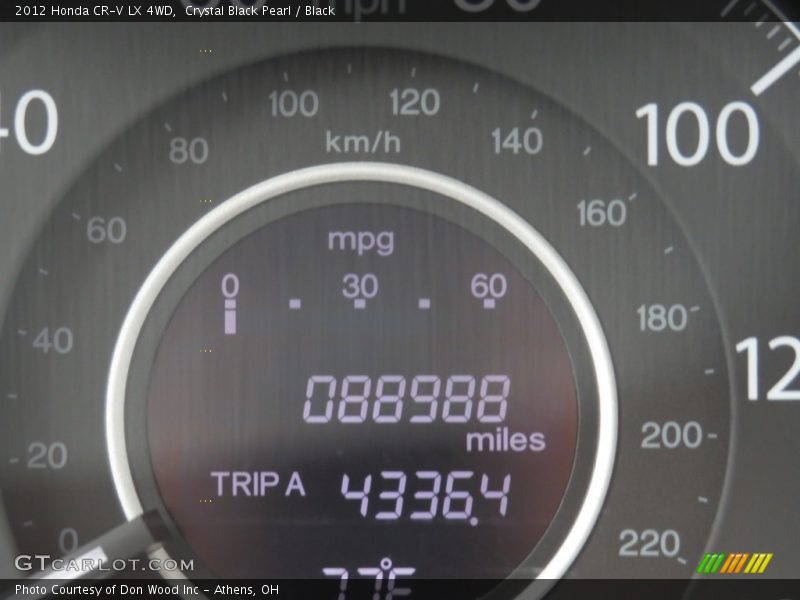 Crystal Black Pearl / Black 2012 Honda CR-V LX 4WD