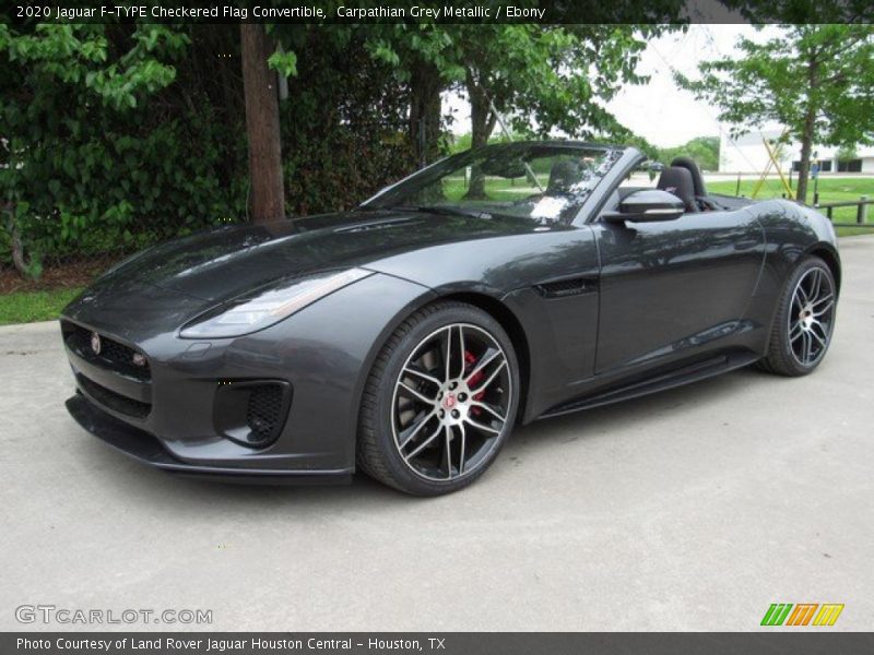 Front 3/4 View of 2020 F-TYPE Checkered Flag Convertible