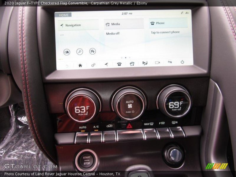 Controls of 2020 F-TYPE Checkered Flag Convertible