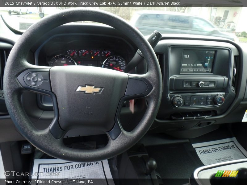 Summit White / Dark Ash/Jet Black 2019 Chevrolet Silverado 3500HD Work Truck Crew Cab 4x4