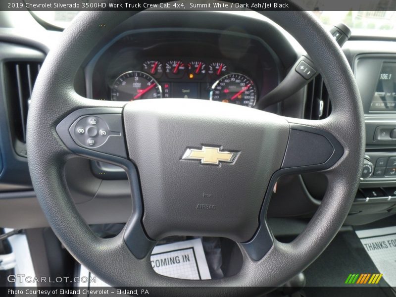 Summit White / Dark Ash/Jet Black 2019 Chevrolet Silverado 3500HD Work Truck Crew Cab 4x4