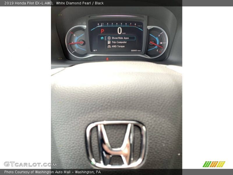 White Diamond Pearl / Black 2019 Honda Pilot EX-L AWD