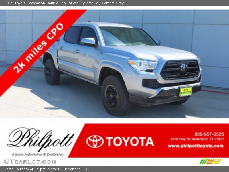 Silver Sky Metallic / Cement Gray 2019 Toyota Tacoma SR Double Cab