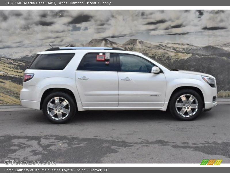 White Diamond Tricoat / Ebony 2014 GMC Acadia Denali AWD