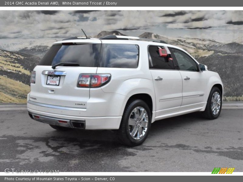 White Diamond Tricoat / Ebony 2014 GMC Acadia Denali AWD