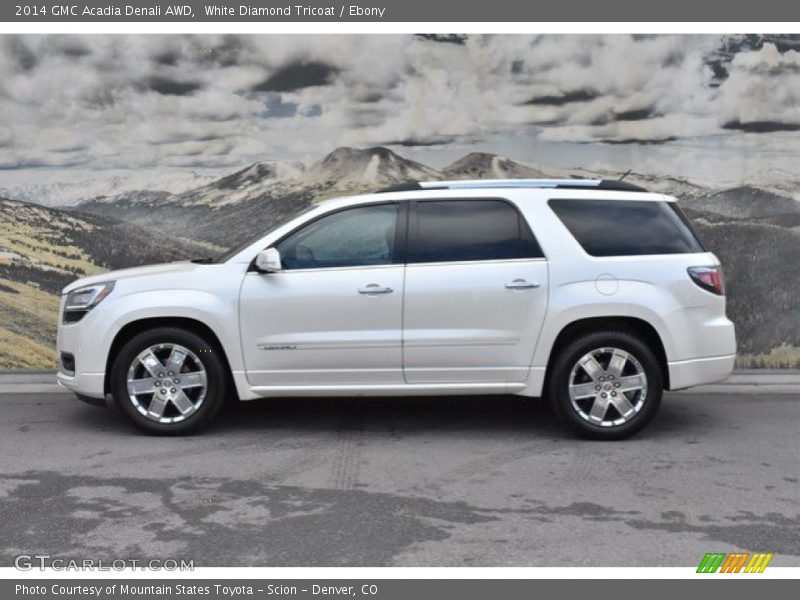 White Diamond Tricoat / Ebony 2014 GMC Acadia Denali AWD