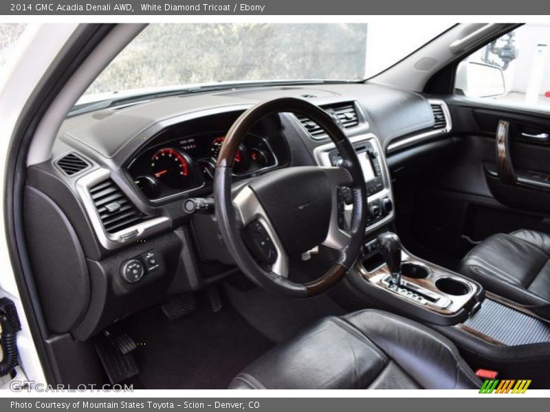 White Diamond Tricoat / Ebony 2014 GMC Acadia Denali AWD