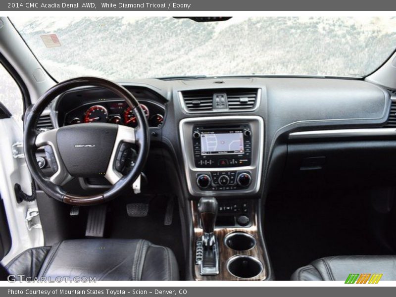 White Diamond Tricoat / Ebony 2014 GMC Acadia Denali AWD