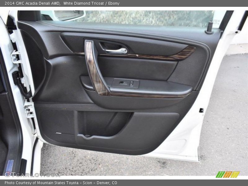 White Diamond Tricoat / Ebony 2014 GMC Acadia Denali AWD