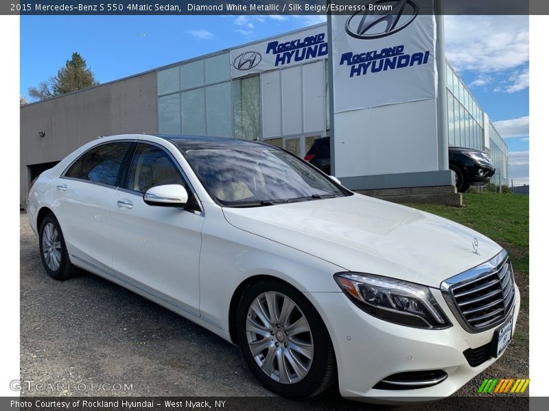 Diamond White Metallic / Silk Beige/Espresso Brown 2015 Mercedes-Benz S 550 4Matic Sedan