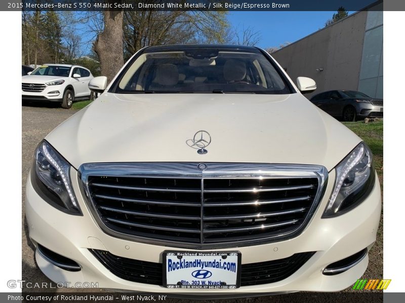 Diamond White Metallic / Silk Beige/Espresso Brown 2015 Mercedes-Benz S 550 4Matic Sedan