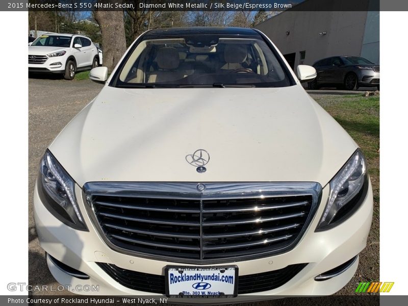 Diamond White Metallic / Silk Beige/Espresso Brown 2015 Mercedes-Benz S 550 4Matic Sedan