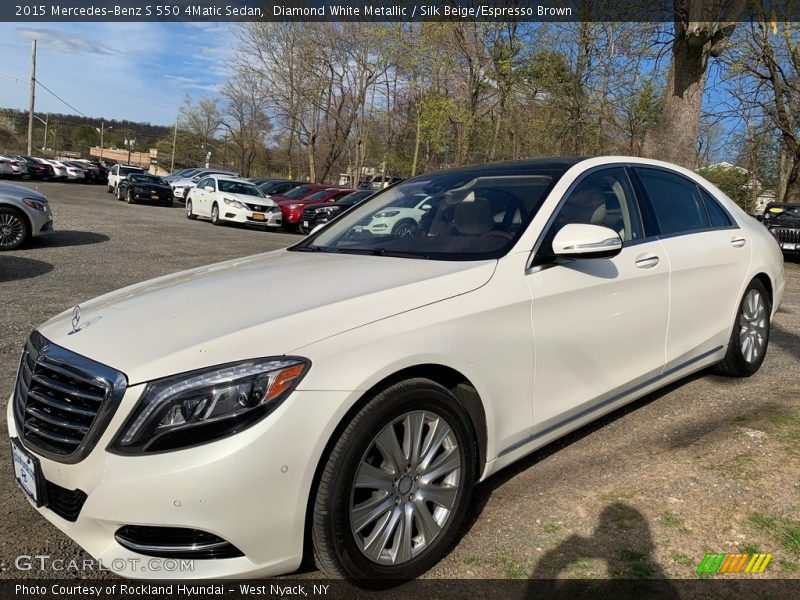 Diamond White Metallic / Silk Beige/Espresso Brown 2015 Mercedes-Benz S 550 4Matic Sedan