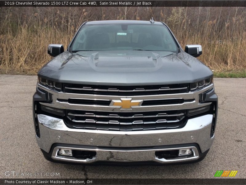 Satin Steel Metallic / Jet Black 2019 Chevrolet Silverado 1500 LTZ Crew Cab 4WD