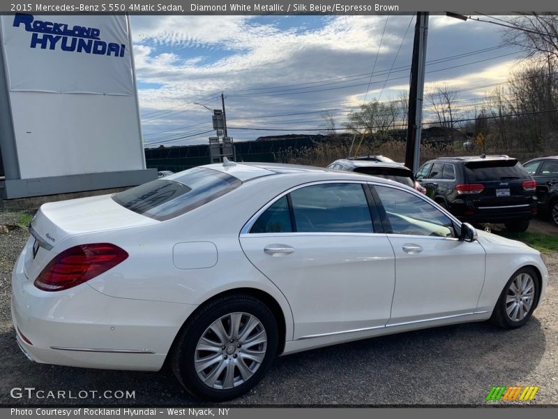 Diamond White Metallic / Silk Beige/Espresso Brown 2015 Mercedes-Benz S 550 4Matic Sedan