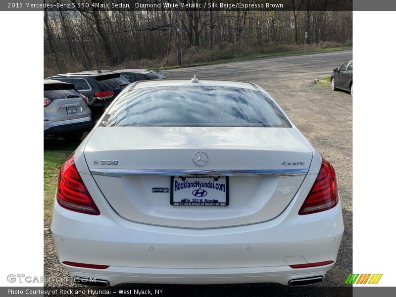 Diamond White Metallic / Silk Beige/Espresso Brown 2015 Mercedes-Benz S 550 4Matic Sedan