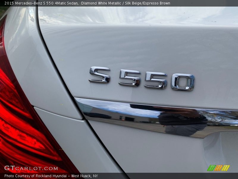 Diamond White Metallic / Silk Beige/Espresso Brown 2015 Mercedes-Benz S 550 4Matic Sedan