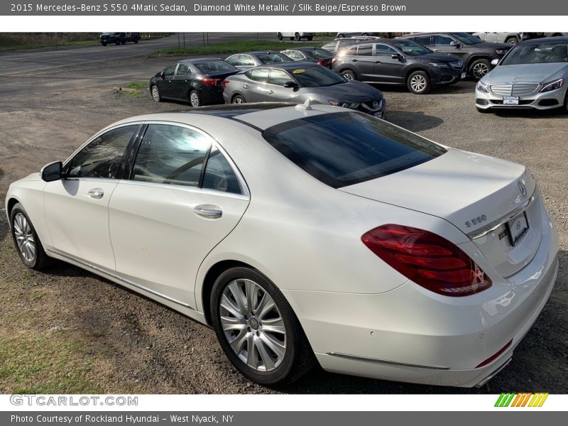 Diamond White Metallic / Silk Beige/Espresso Brown 2015 Mercedes-Benz S 550 4Matic Sedan