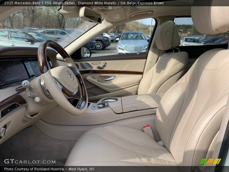 Diamond White Metallic / Silk Beige/Espresso Brown 2015 Mercedes-Benz S 550 4Matic Sedan