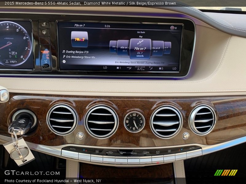 Diamond White Metallic / Silk Beige/Espresso Brown 2015 Mercedes-Benz S 550 4Matic Sedan