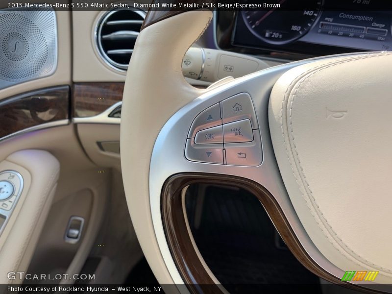 Diamond White Metallic / Silk Beige/Espresso Brown 2015 Mercedes-Benz S 550 4Matic Sedan