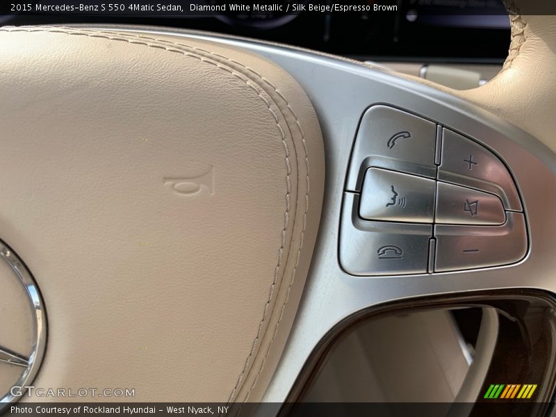 Diamond White Metallic / Silk Beige/Espresso Brown 2015 Mercedes-Benz S 550 4Matic Sedan