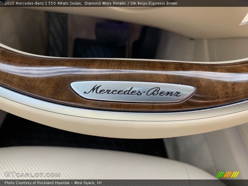 Diamond White Metallic / Silk Beige/Espresso Brown 2015 Mercedes-Benz S 550 4Matic Sedan