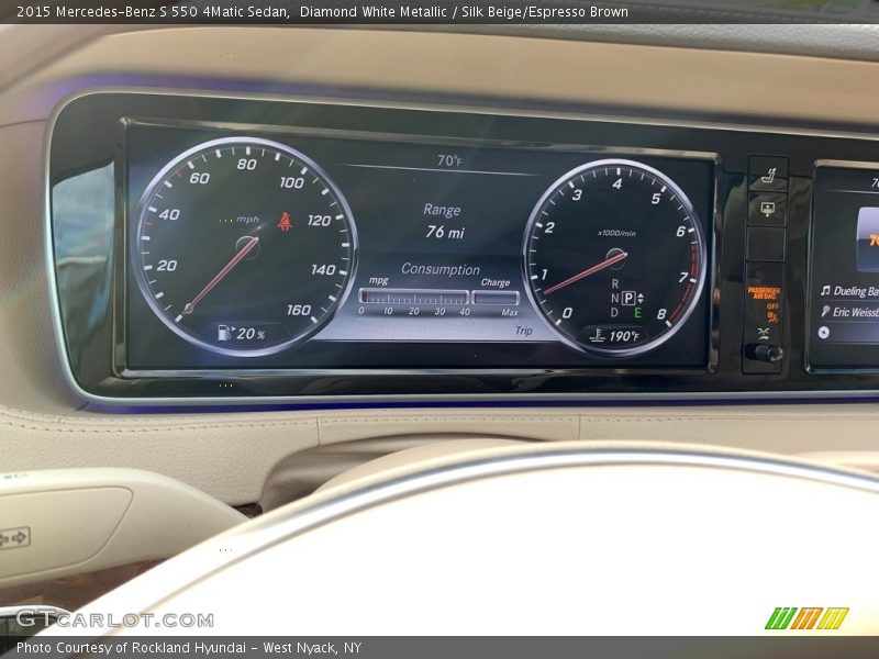 Diamond White Metallic / Silk Beige/Espresso Brown 2015 Mercedes-Benz S 550 4Matic Sedan