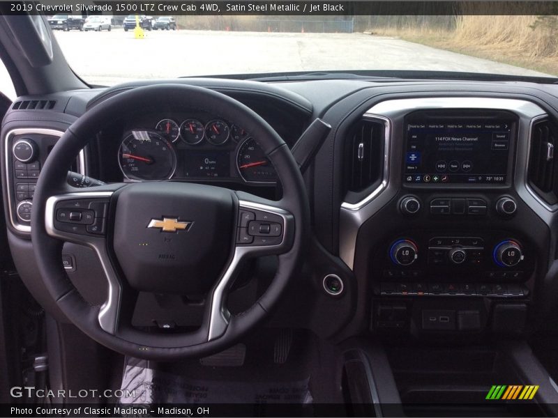 Satin Steel Metallic / Jet Black 2019 Chevrolet Silverado 1500 LTZ Crew Cab 4WD