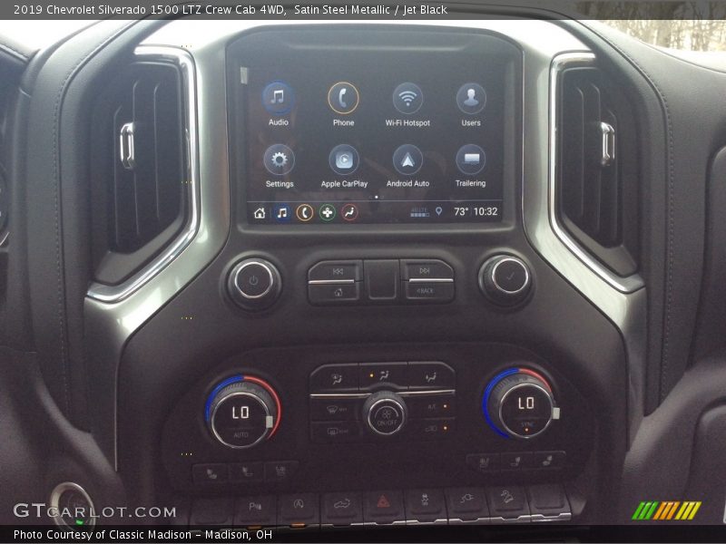 Satin Steel Metallic / Jet Black 2019 Chevrolet Silverado 1500 LTZ Crew Cab 4WD