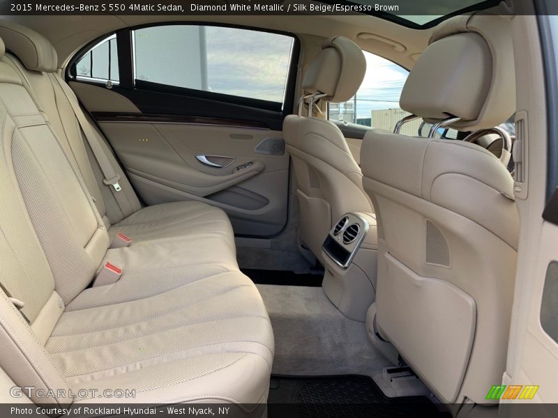 Diamond White Metallic / Silk Beige/Espresso Brown 2015 Mercedes-Benz S 550 4Matic Sedan